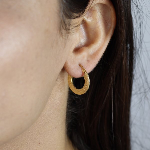 14 Ayar Altın Halka Küpe 3