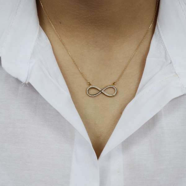 22 Ayar Altın Taşlı Sonsuz Kolye
