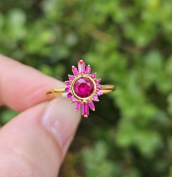 PEMBE TAŞLI EKLEM YÜZÜĞÜ